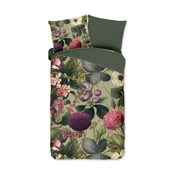 Единично удължено спално бельо от памучен сатен в цвят каки 140x220 cm Onaz – Descanso