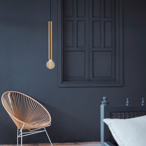 Висящо осветително тяло в златисто с метален абажур ø 4 cm Tempo – Opviq lights-image-1