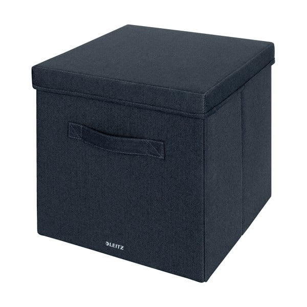 Тъмносиви текстилни кутии за съхранение в комплект 2 бр. с капаци 33x38x32.5 cm – Leitz