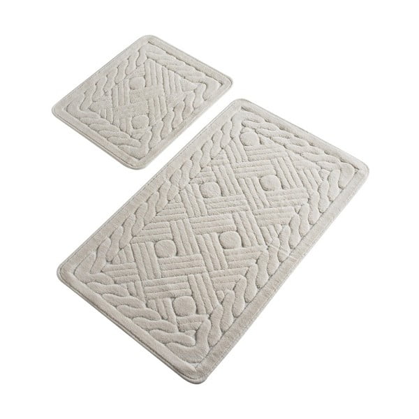 Комплект от 2 светлосиви памучни килима за баня Daniel Ecru - Confetti Bathmats