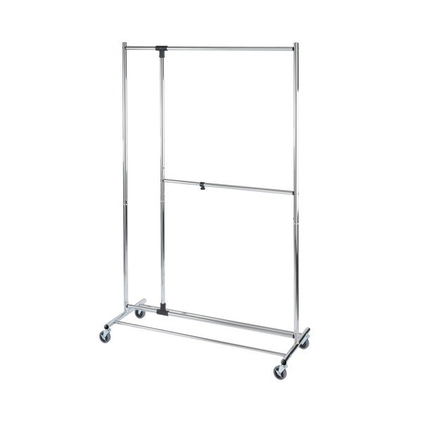 Сив метален телескопичен подвижен стелаж за дрехи Profissimo - Wenko-image-4