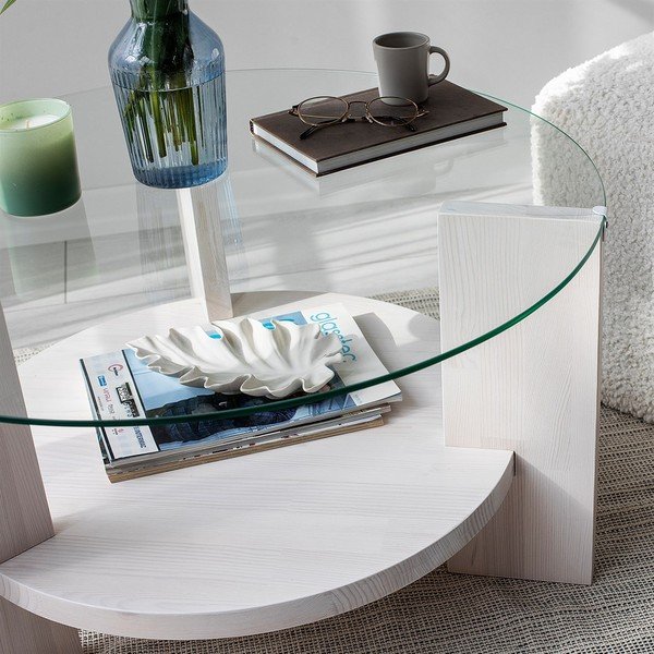 Бяла кръгла маса за кафе ø 75 cm Mondo - Neostill-image-3