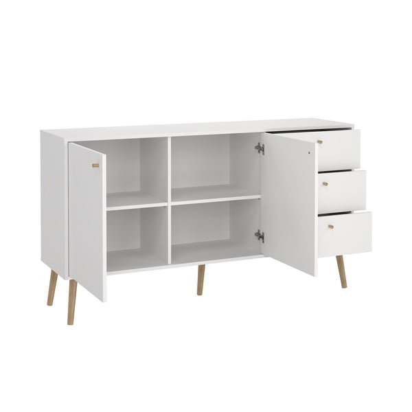 Бял нисък скрин 149x82 cm Bodo - Tvilum-image-3