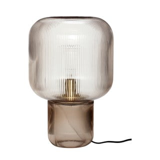 Кафява настолна лампа със стъклен абажур (височина 42 cm) Pirum – Hübsch