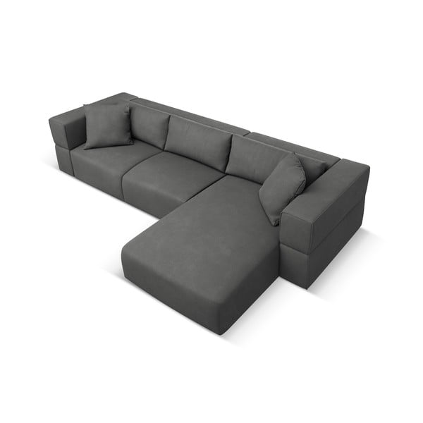 Тъмносив ъглов диван, десен ъгъл Esther – Milo Casa-image-3