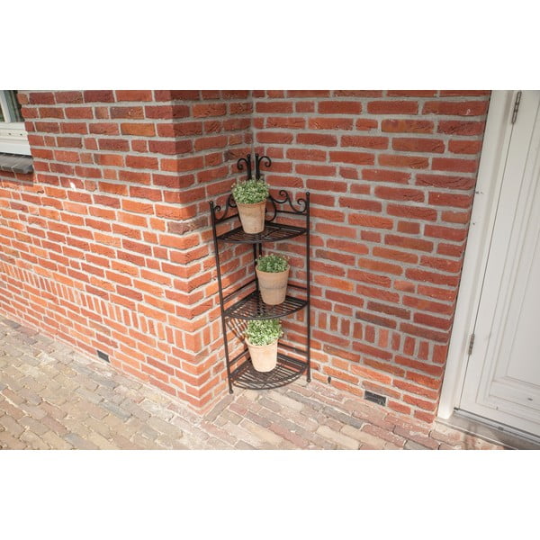 Черна метална ъглова сгъваема стойка за цветя - Esschert Design-image-4