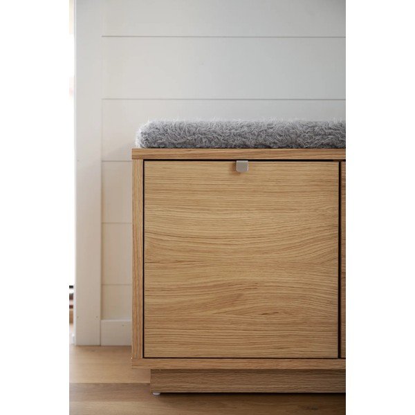 Сива/естествена стойка за обувки от декор от дъб  за сядане Confetti – Rowico-image-4