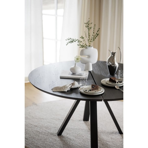 Кръгла маса за хранене с дъбов плот 150x150 cm Carradale - Rowico-image-1