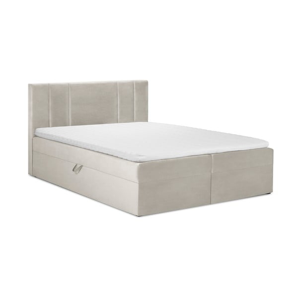 Бежово кадифено двойно легло , 180 x 200 cm Afra - Mazzini Beds