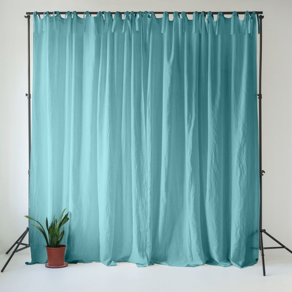 Тюркоазено ленено перде 140x300 cm Coastal Blue – Linen Tales