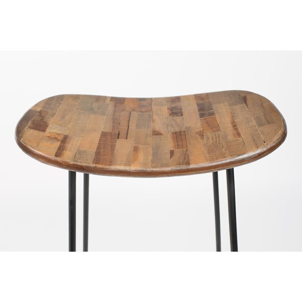 Бар стол от масивно тиково дърво в естествен цвят (височина на седалката 76 cm) Tangle – White Label-image-1