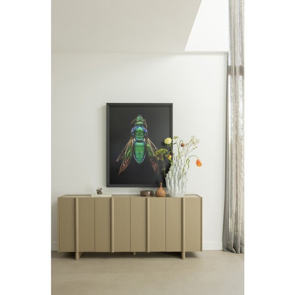 Бежов нисък скрин с чекмеджета от борова дървесина 200x85 cm Basu - WOOOD-image-1