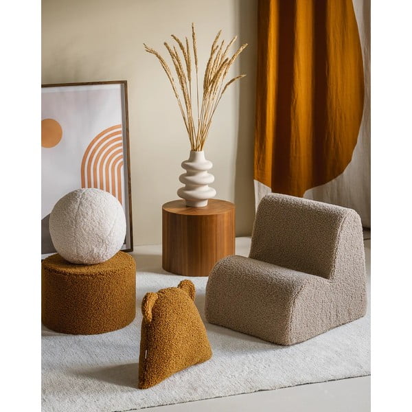 Кафява детска възглавница за диван от букле Bear – Wigiwama-image-3