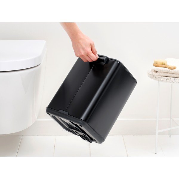 Матово черно стоманено кошче за боклук с педал 7 l Bo – Brabantia-image-2