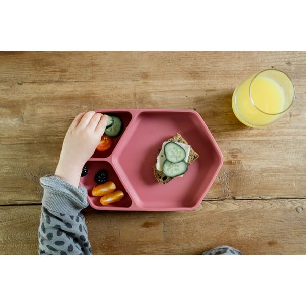 Червена силиконова детска чиния 16x25 cm – Kindsgut-image-3