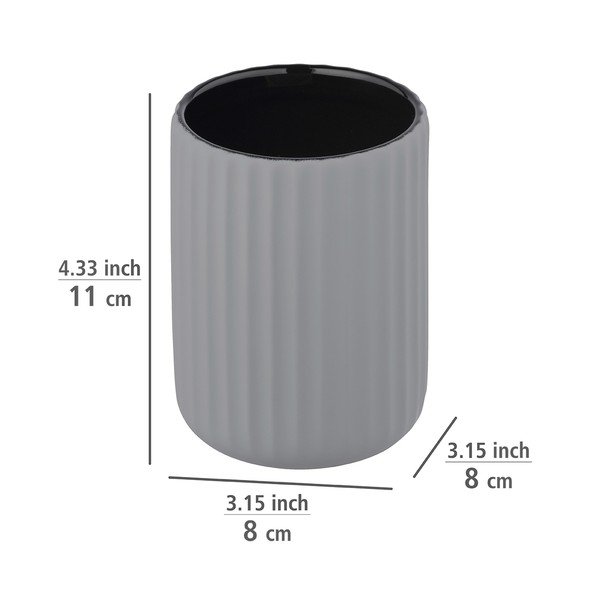 Сива керамична чаша за четки за зъби Belluno - Wenko-image-3