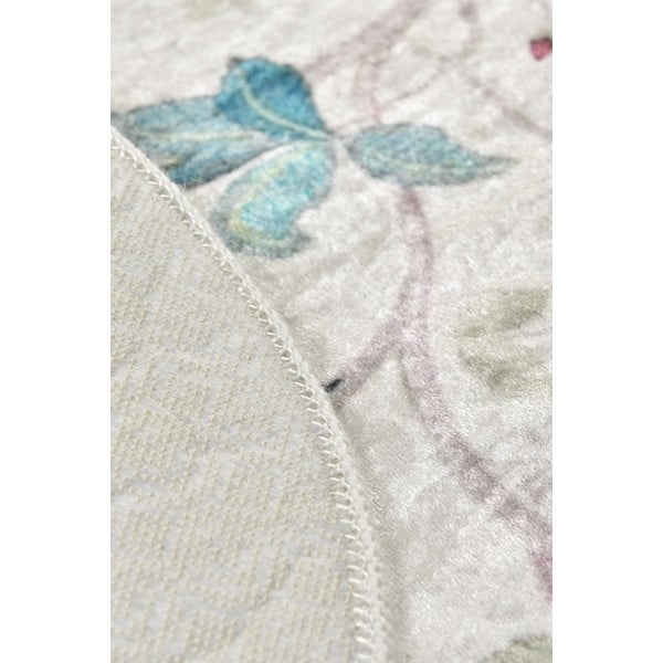 Сив кадифен килим за баня ø 100 cm Vintage Flower – Foutastic-image-2