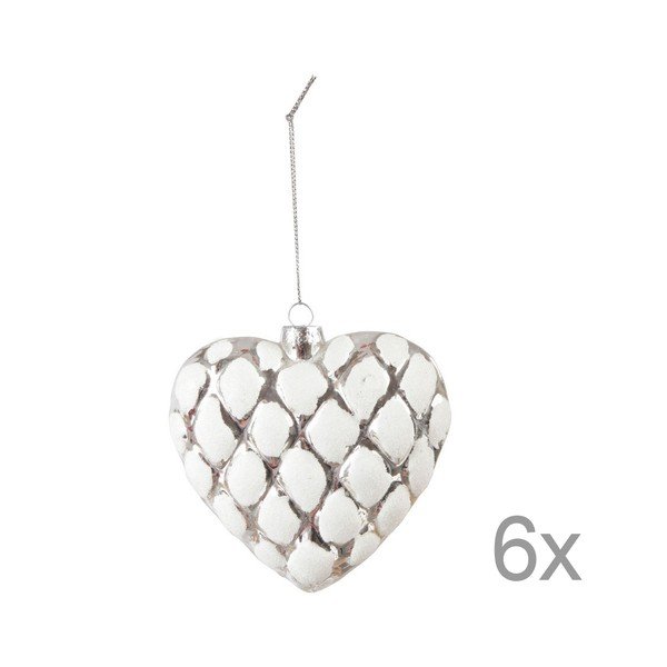 Sada 6 závěsných dekorací Côté Table Heart