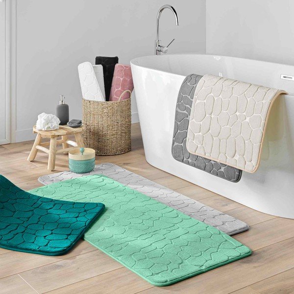 Бежов текстилен килим за баня 50x120 cm Ricochet – douceur d'intérieur-image-2