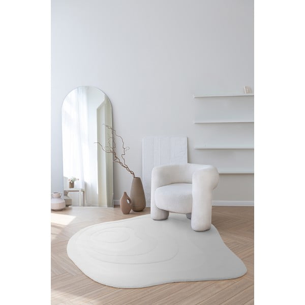 Бял вълнен килим 150x150 cm Olsen - Asiatic Carpets-image-1