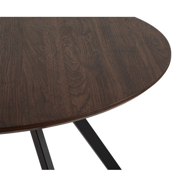 Кръгла трапезна маса от декор от орех ø 120 cm Rivo – Bonami Essentials-image-3