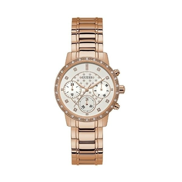 Дамски часовник в розово злато с каишка от неръждаема стомана W1022L3 - Guess