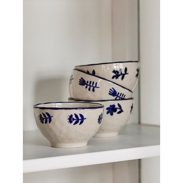 Сини/кремави глинени купички в комплект 4 бр. Eimy – Bloomingville-image-1