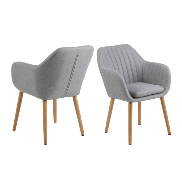 Светлосив трапезен стол Emilia - Actona-image-3