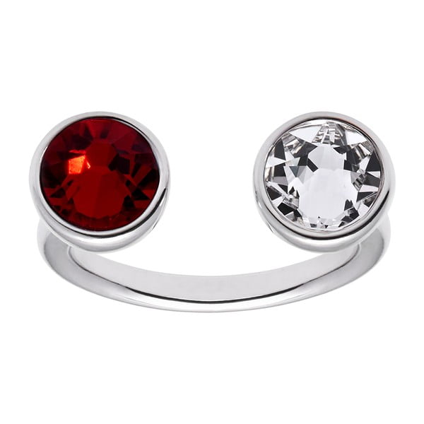 Prsten s červeným krystalem Swarovski GemSeller Helix