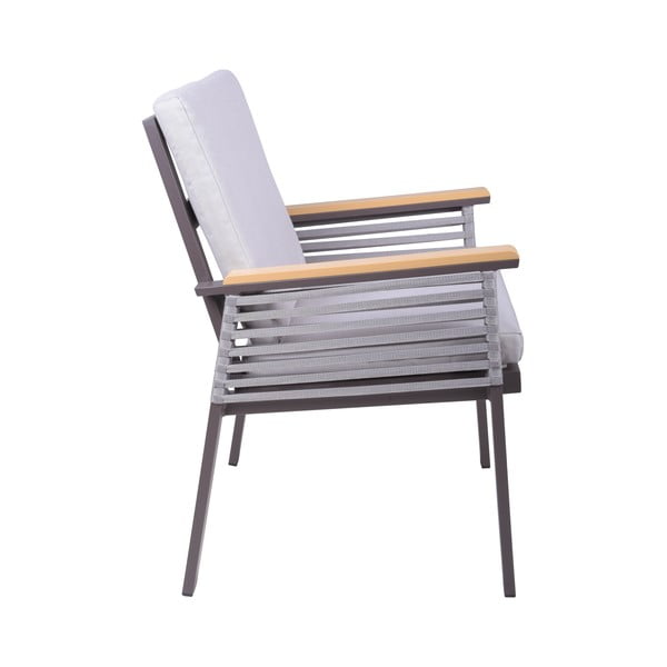 Светлосив градински стол метален Denia – Garden Pleasure-image-1