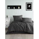 Тъмносиво единично  спално бельо от памук Renforcé 140x200 cm Como Striped – Mila Home Luxury