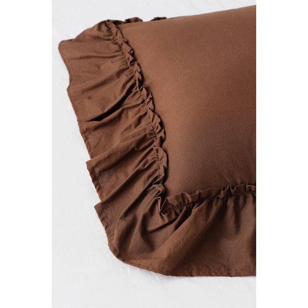 Кафяво единично  спално бельо от органичен памук 150x200 cm Juliette – Ellos Home-image-4