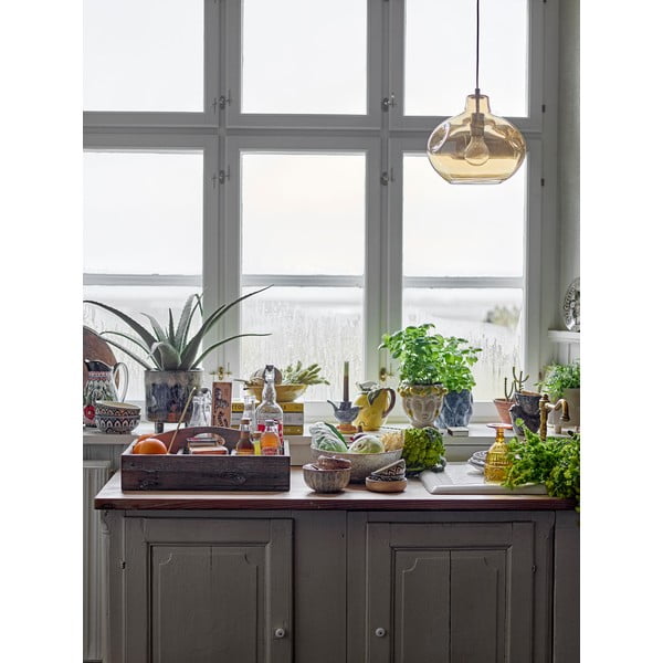 Кафяво висящо осветително тяло със стъклен абажур ø 30 cm Azizi – Bloomingville-image-3