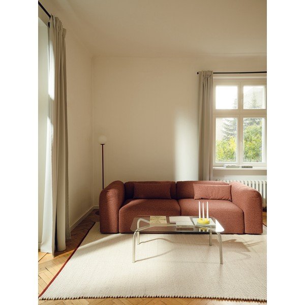 Червен /бежов ръчно изработен вълнен килим 140x200 cm Lenu – noo.ma-image-2