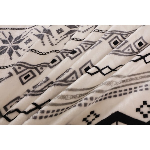 Черно и кремаво единично спално бельо от микроплюш 140x200 cm - My House-image-3