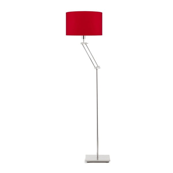 Сива свободностояща лампа с червен абажур Dublin - Citylights