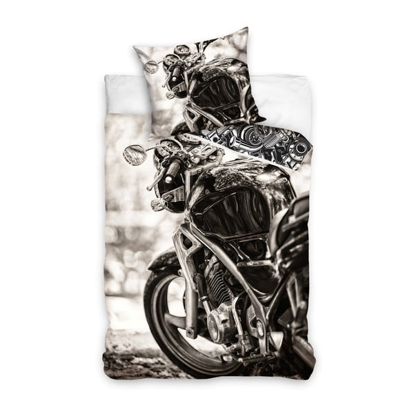 Детско памучно спално бельо за единично легло Мотоциклет, 160 x 200 cm - CARBOTEX