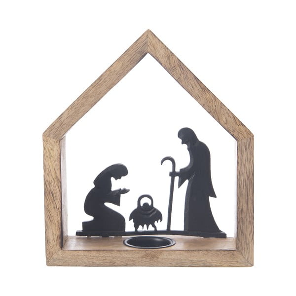 Дървен свещник с коледен мотив – Dakls