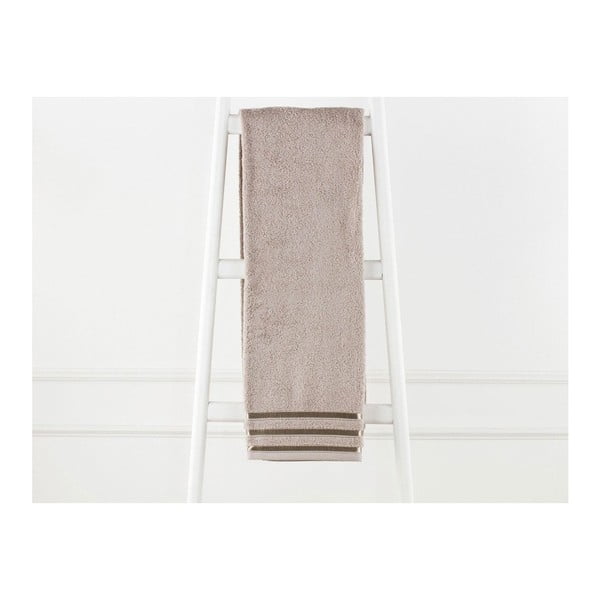 Šedohnědý bavlněný ručník Emily, 70 x 140 cm