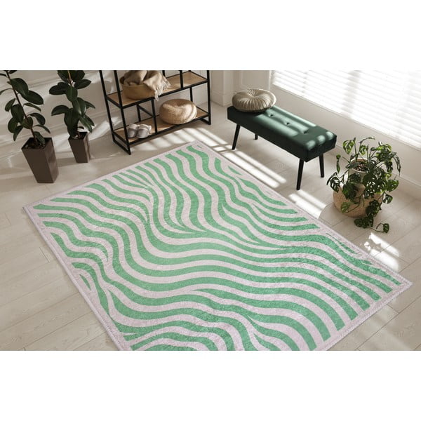 Зелен килим подходящ за пране 120x180 cm Green Zebra – Vitaus-image-1