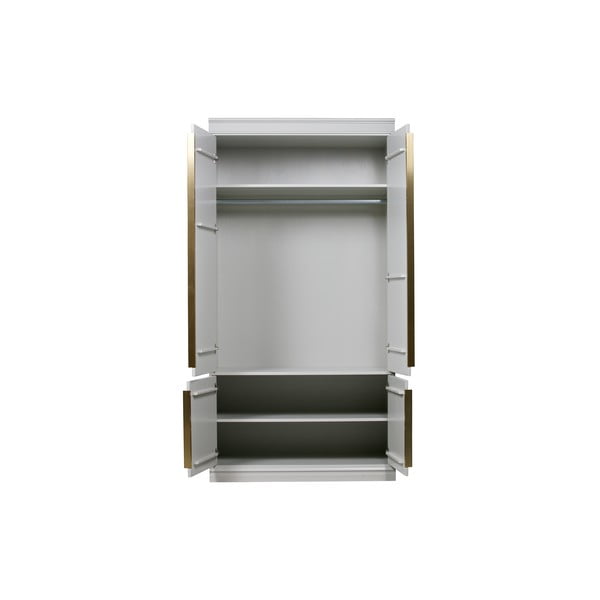 Светлосив гардероб от масивен бор 110x215x62 cm Organize – WOOOD-image-3