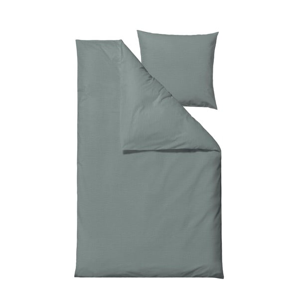 Зелено спално бельо от органичен памук 140x200 cm Wave - Södahl