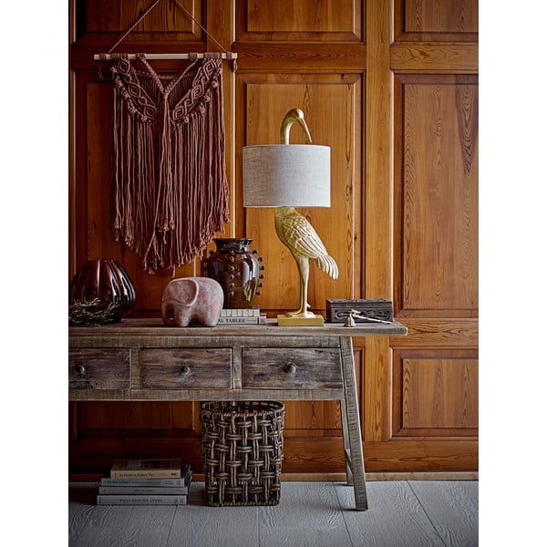 Настолна лампа в златисто с текстилен абажур (височина 73 cm) Heron - Bloomingville-image-1