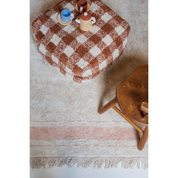 Розов и кремав ръчно изработен памучен килим подходящ за пране 90x130 cm Gastro Rose – Lorena Canals-image-3