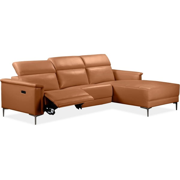 Кафяв ъглов диван от изкуствена кожа (десен ъгъл) Lund – Støraa-image-1