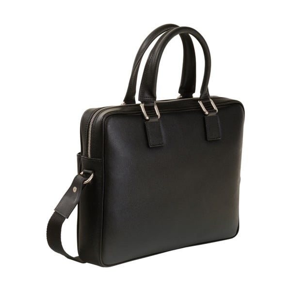 Черна чанта от естествена кожа / дамска чанта Santo Duro - Andrea Cardone