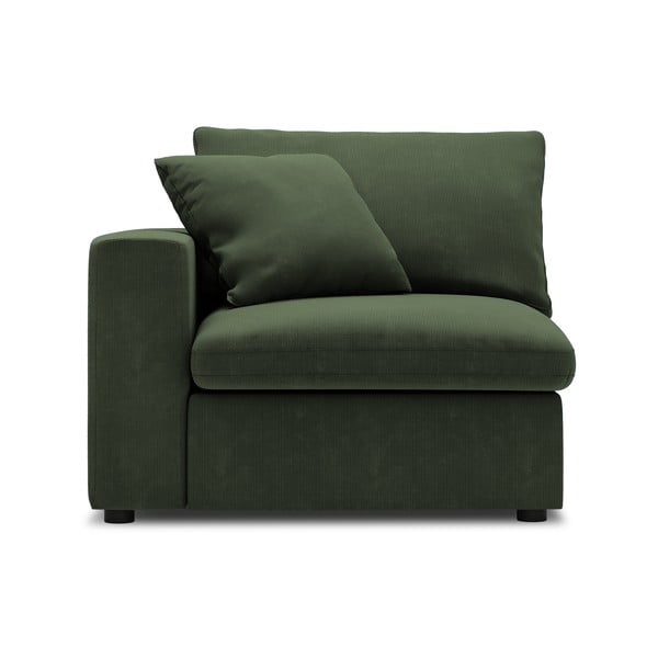 Тъмнозелена ъглова част от модулен диван от велур Galaxy, ляв ъгъл - Windsor & Co Sofas