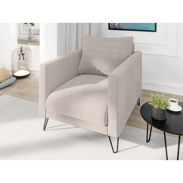 Светлокафяво шенилово кресло Freya – Ropez-image-3