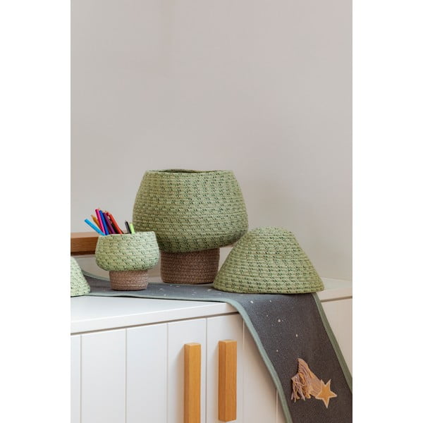 Зелена текстилна детска кошница за играчки ø 25x36 cm Big Tree – Lorena Canals-image-4