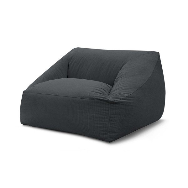 Тъмносив пуф от рипсено кадифе Lilibet – Bobochic Paris